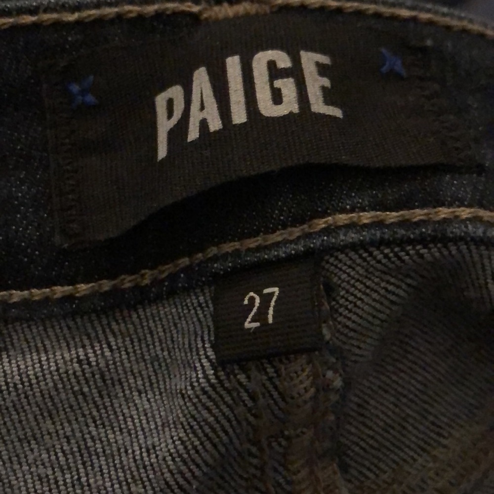 Paige Skyline Ankle Peg Dark Wash Jeans - Picture 7 of 10